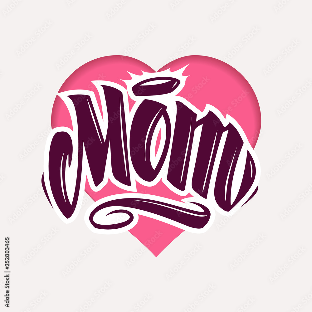 Mom Tattoo Style Vector Lettering Mom Tattoo Style Vector Lettering