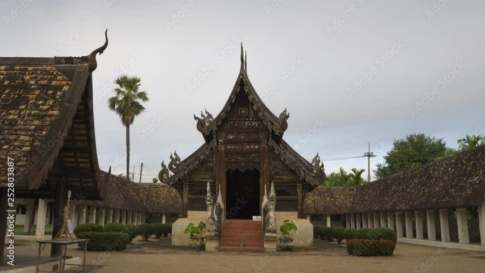 4K Timelapse,Hyperlapse. Wat ton Kwen, beautiful Lanna style architecture temple, Chiangmai, Thailand . 4K Timelapse,Hyperlapse. Wat ton Kwen, beautiful Lanna style architecture temple, Chiangmai, Thailand .
