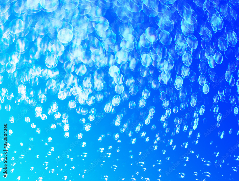 Background of shining drops of water on the turquoise Background of shining drops of water on the turquoise
