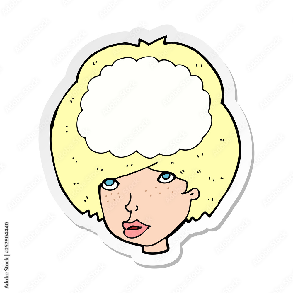 sticker of a cartoon empty headed woman sticker of a cartoon empty headed woman