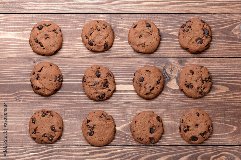 Many tasty cookies on wooden background Many tasty cookies on wooden background