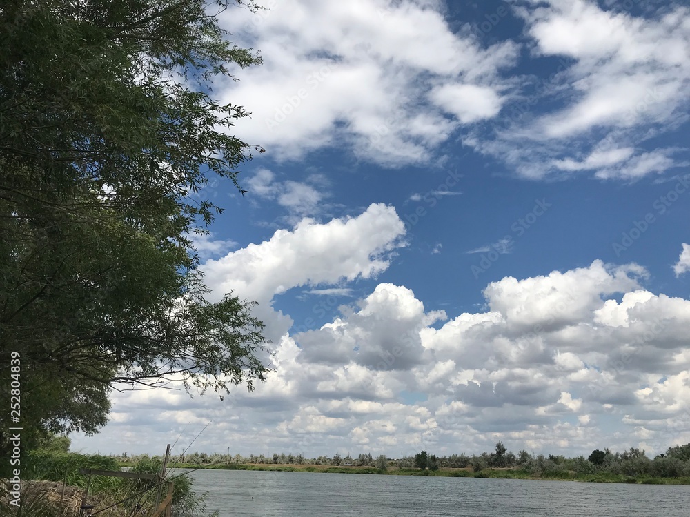 clouds over the river