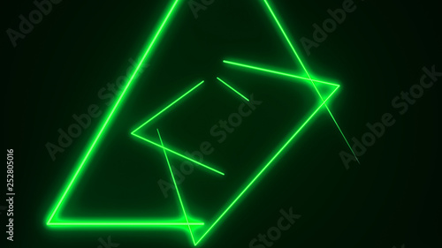 Wallpaper Mural Futuristic HUD triangle tunnel VJ background. 4K Neon motion graphics for LED, TV, music, show, concerts. Bright retro cosmic night club 3D illustration with data flow concept for speed and connection Torontodigital.ca