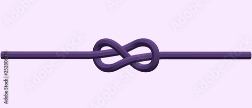 Rope flemish knot. Vector illustration.