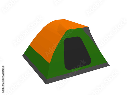 Camping tent. Isolated on w...