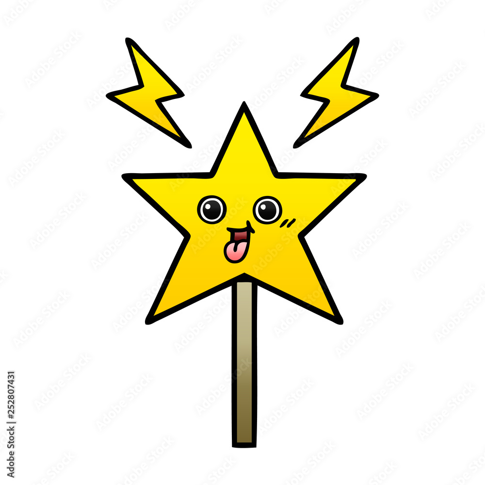 gradient shaded cartoon magic wand gradient shaded cartoon magic wand