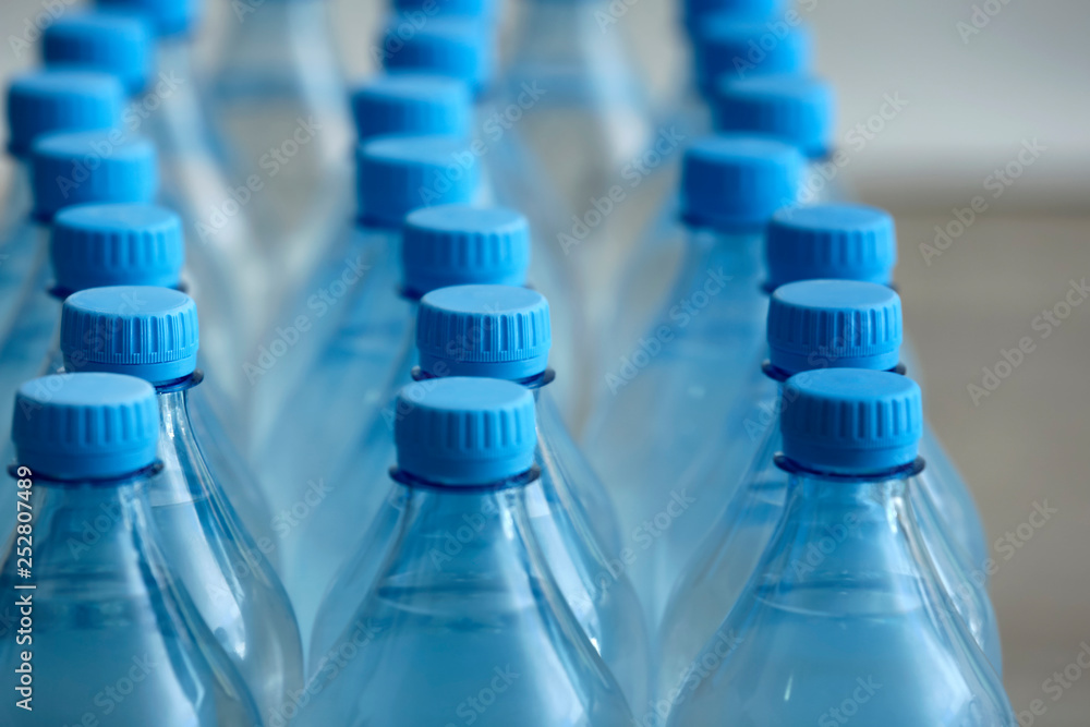 Many bottles at mineral water plant Many bottles at mineral water plant