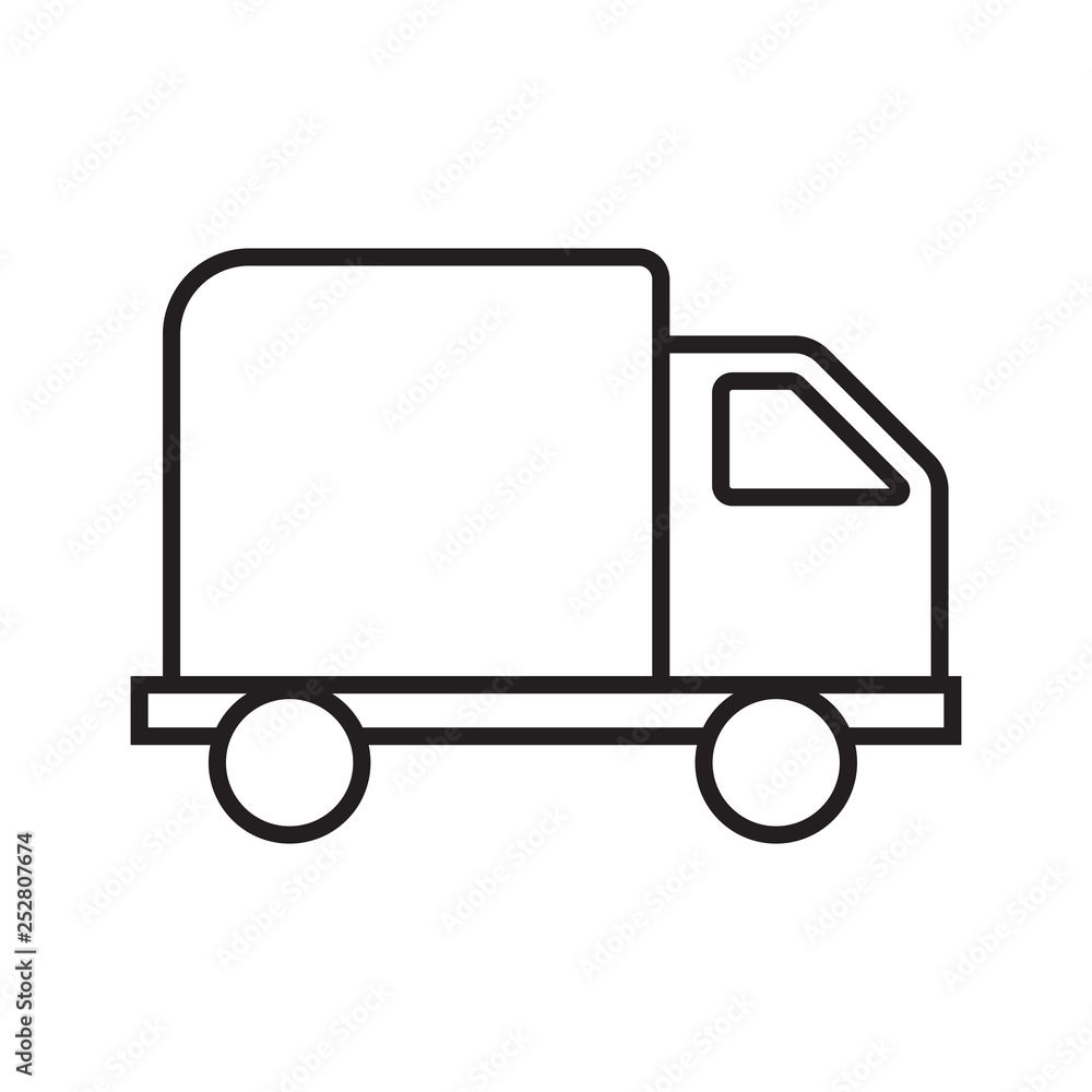 Line icon truck isolated on white background. Vector illustration. Line icon truck isolated on white background. Vector illustration.