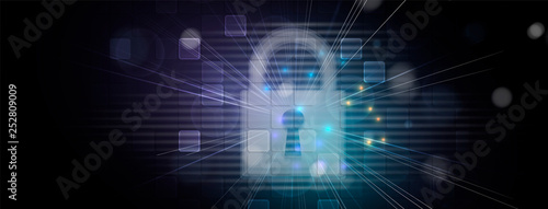 Cybersecurity and information or network protection. Future technology web services for business and internet project