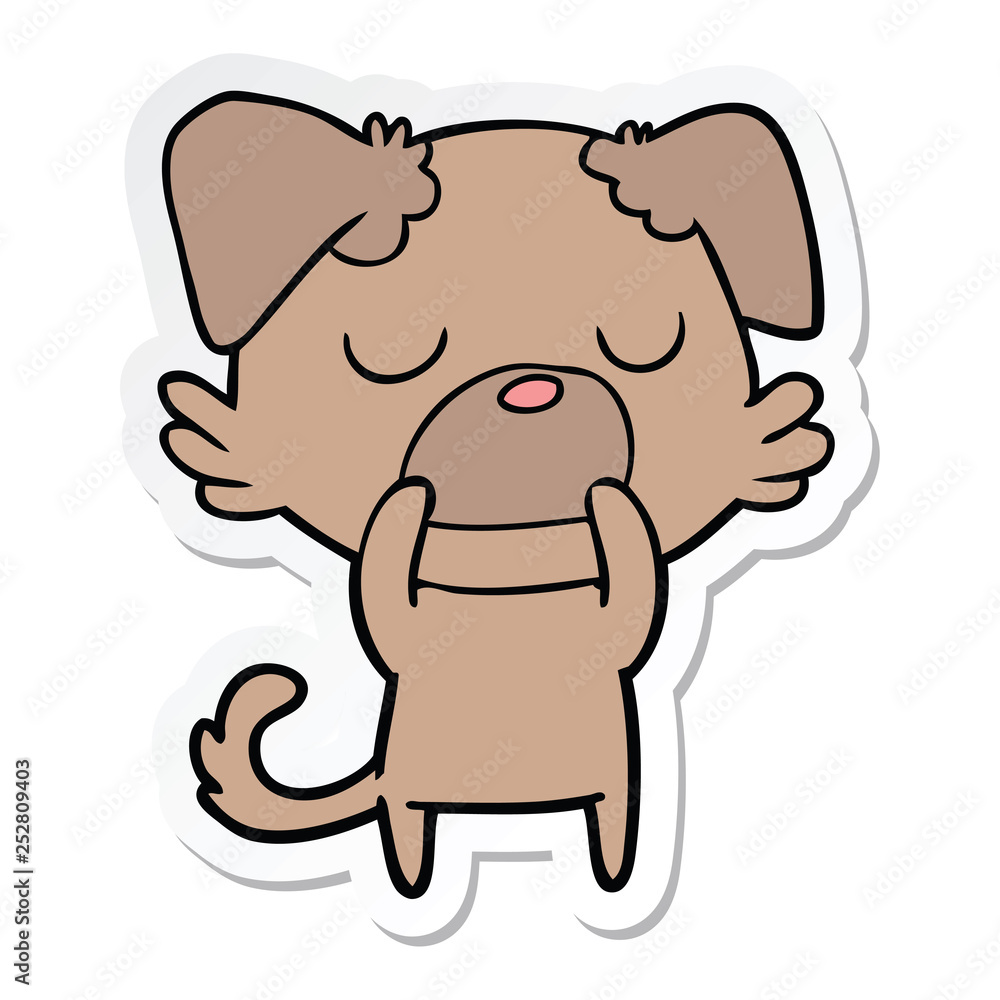 sticker of a cartoon dog sticker of a cartoon dog
