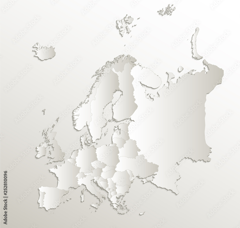 blank political map of europe