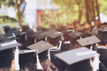 Group of Graduates during commencement. Concept education congratulation in University. Graduation Ceremony ,Congratulated the graduates in University during commencement.