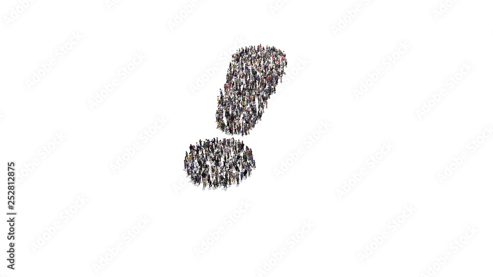 Crowd of people forming an exclamation mark Crowd of people forming an exclamation mark