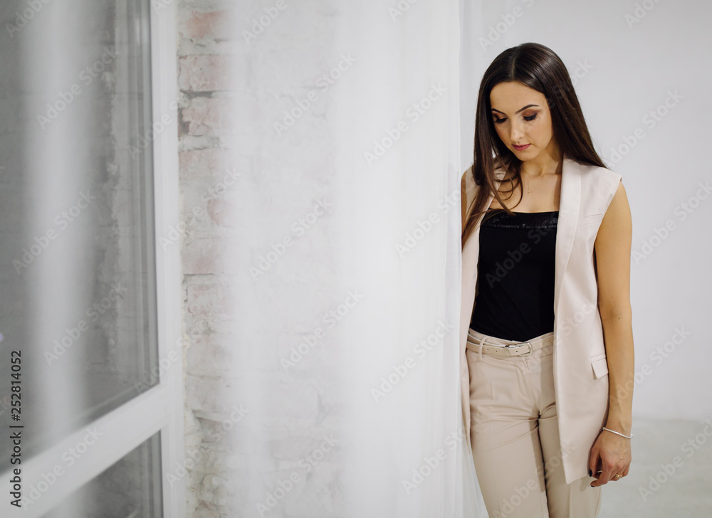 Beautiful young buissnes woman in studio Beautiful young buissnes woman in studio