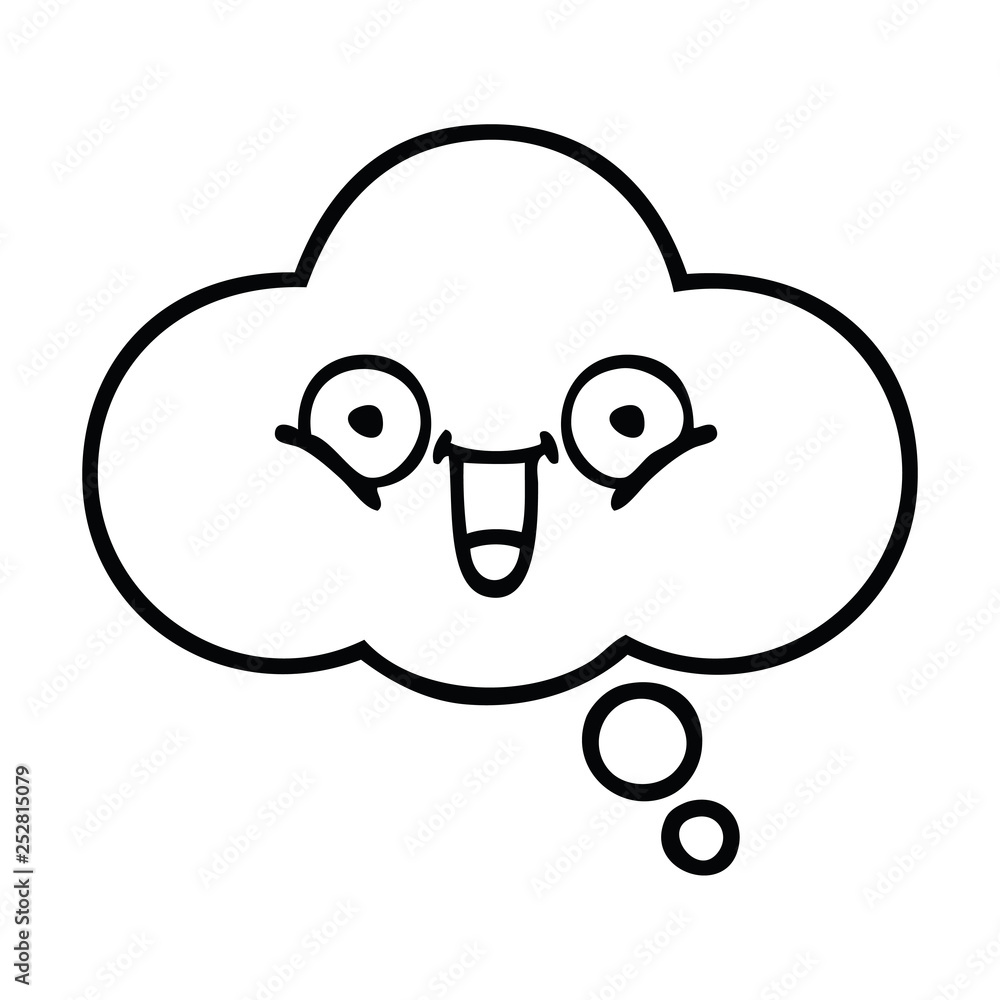 Obraz premium line drawing cartoon thought bubble