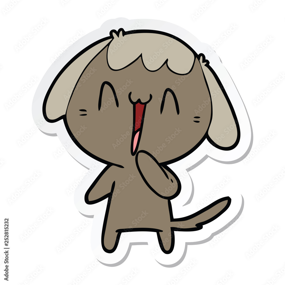 sticker of a cute cartoon dog sticker of a cute cartoon dog