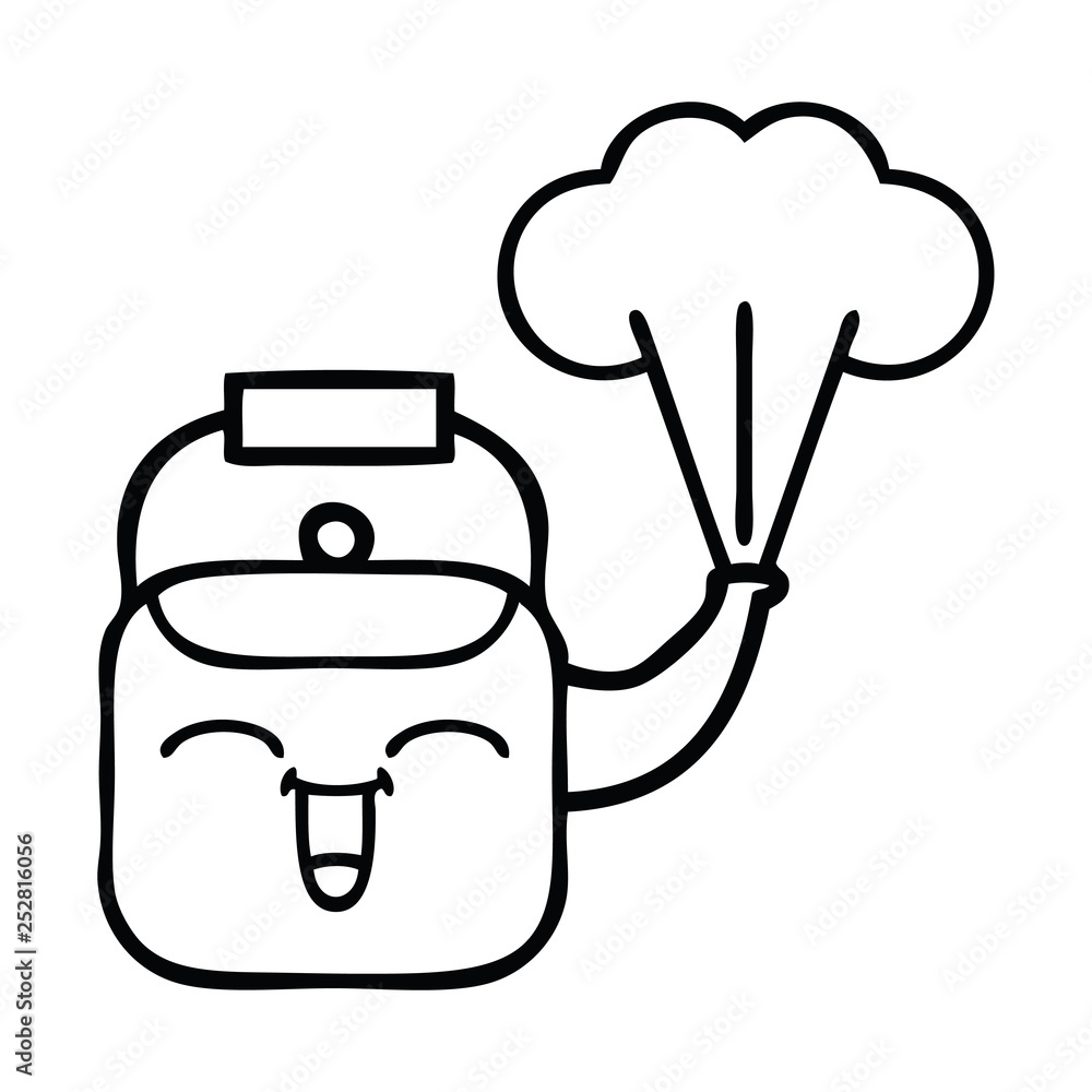 line drawing cartoon steaming kettle line drawing cartoon steaming kettle