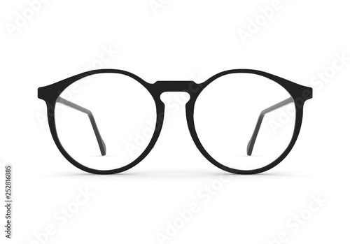 Black Glasses on white background