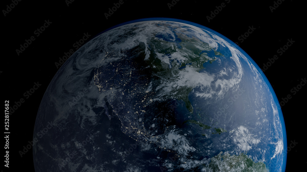 Planet Earth from space 3D illustration orbital view, our planet from the orbit. Elements of this image furnished by NASA Planet Earth from space 3D illustration orbital view, our planet from the orbit. Elements of this image furnished by NASA