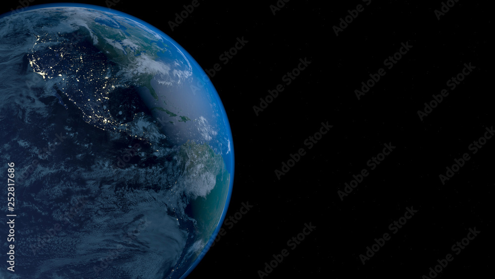 Planet Earth from space 3D illustration orbital view, our planet from the orbit. Elements of this image furnished by NASA Planet Earth from space 3D illustration orbital view, our planet from the orbit. Elements of this image furnished by NASA