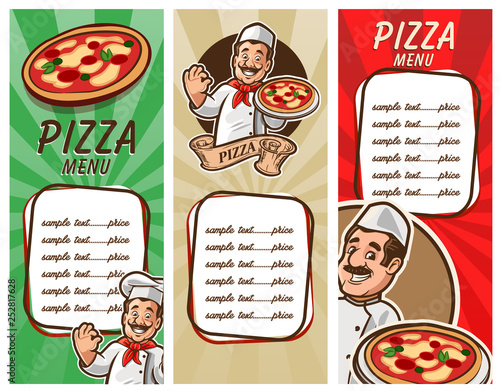 menu pizza with chef