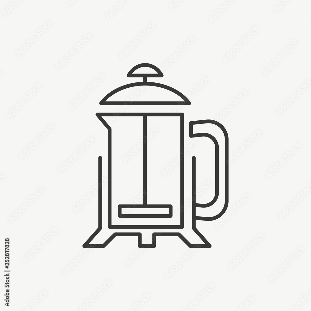 French Press Modern Simple Vector Icon French Press Modern Simple Vector Icon