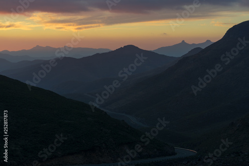 Spectacular Sunset of the Maluti Mountains in the Kingdom of Lesotho
