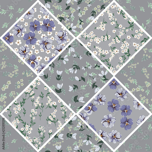 a seamless vintage pattern with harebell flowers
