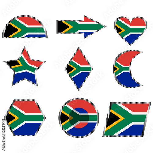 Set with the image of the flag of South Africa. Vector. Free Download Set with the image of the flag of South Africa. Vector. - GFXLoad
