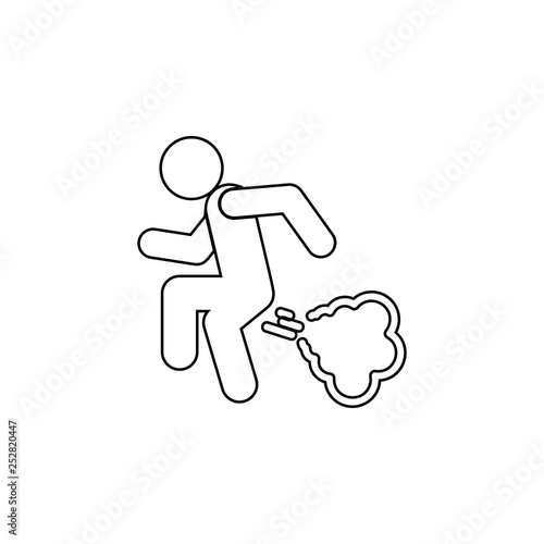 man fart icon. Simple thin line, outline vector of universal icons for UI and UX, website or mobile application