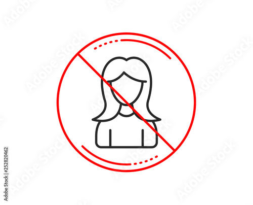 No Or Stop Sign User Line Icon Female Profile Sign Woman Person Silhouette Symbol Caution Prohibited Ban Stop Symbol No Icon Design Vector Stock Vector Adobe Stock