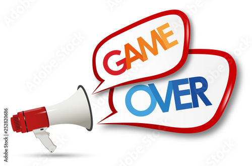 game over word and megaphone