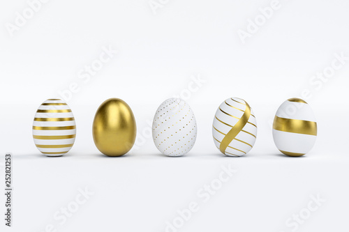 Ostereier gold weiss bemalt