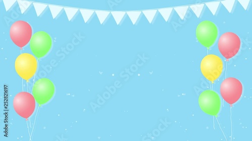 Cartoon animation of air balloons. Seamless loop 4K animated motion graphic.