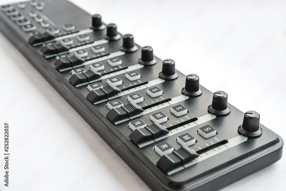 Photo of the analog audio mixer Photo of the analog audio mixer