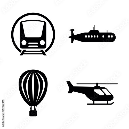 Transport, Transportation. Simple Related Vector Icons