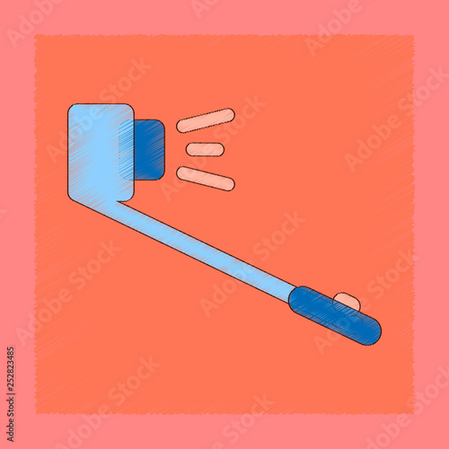 flat shading style icon selfie stick