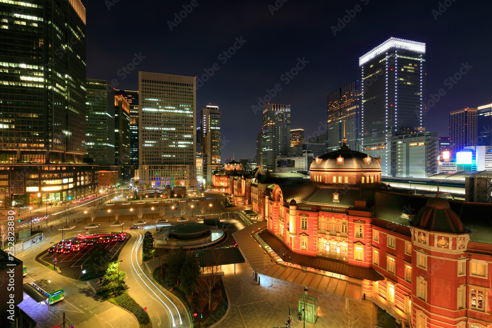 Fototapeta premium 東京 東京駅 夜景
