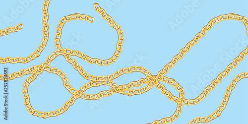 Golden chain vector realistic illustration