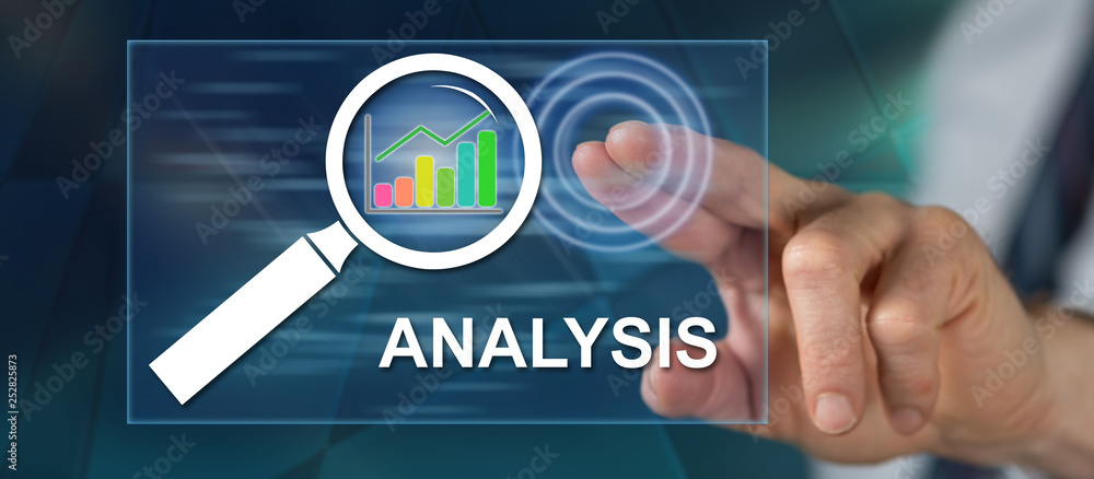 Man touching an analysis concept Man touching an analysis concept