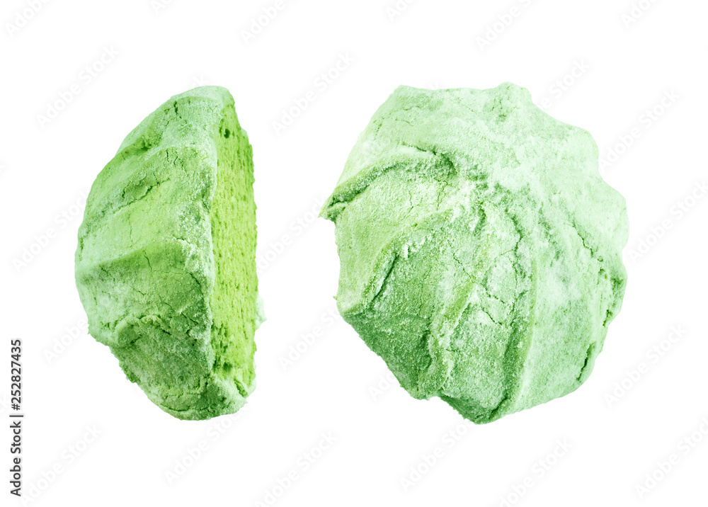 Obraz premium Puffy marshmallows on a white background