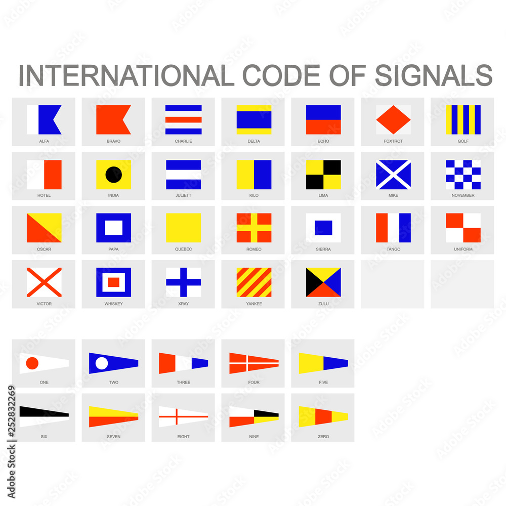 icon set with International Code of Signals icon set with International Code of Signals