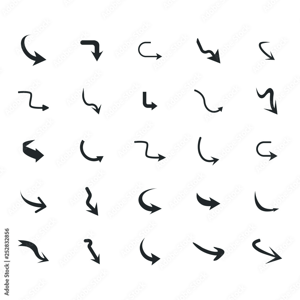 Vector illustration of curved arrow icons. curved arrow icons set. curve icons Vector illustration of curved arrow icons. curved arrow icons set. curve icons