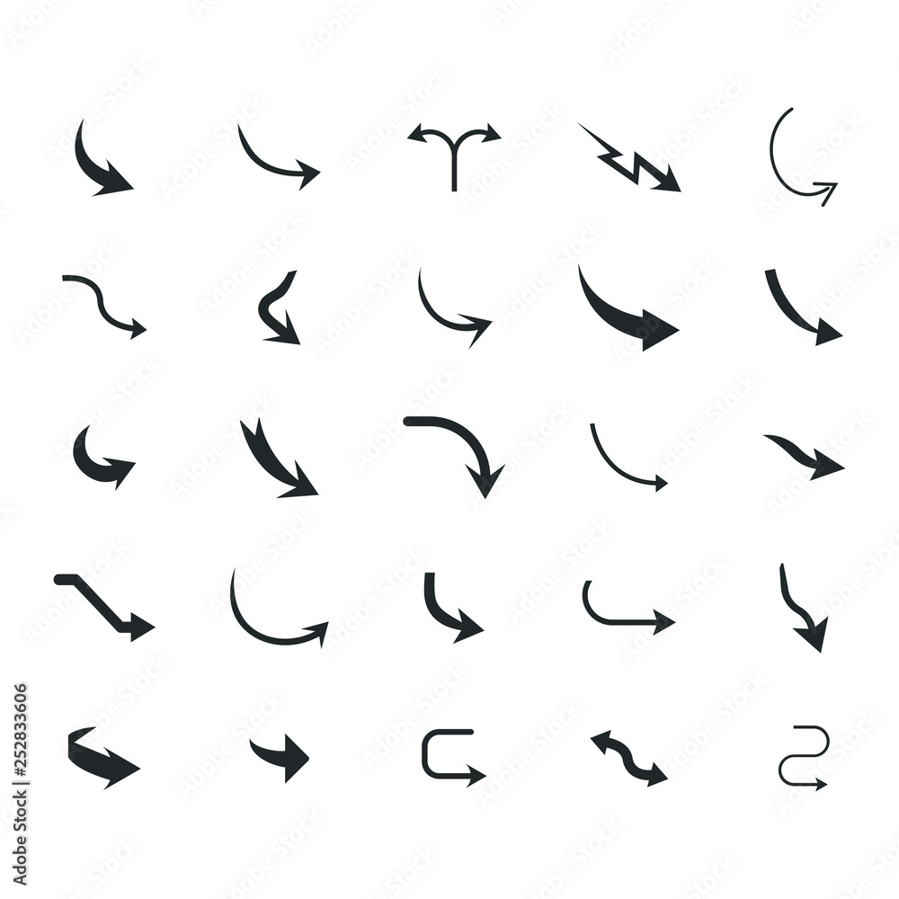Vector illustration of curved arrow icons. curved arrow icons set. curve icons Vector illustration of curved arrow icons. curved arrow icons set. curve icons