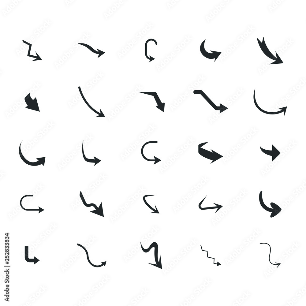 Vector illustration of curved arrow icons. curved arrow icons set. curve icons Vector illustration of curved arrow icons. curved arrow icons set. curve icons