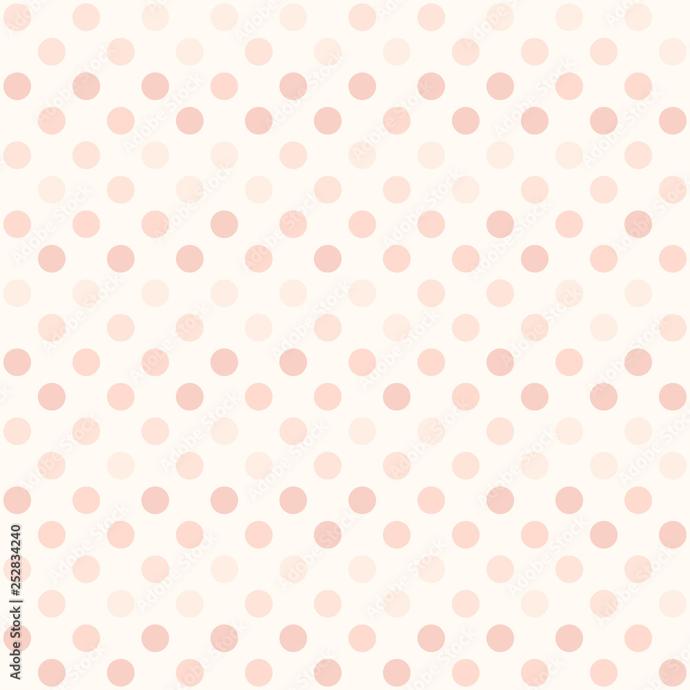 Rose polka dot pattern. Seamless vector background