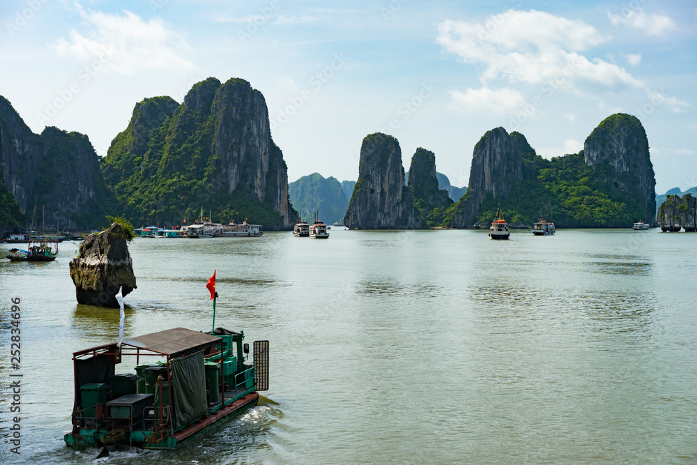 boats in Halong Bay, UNESCO World Heritage Site