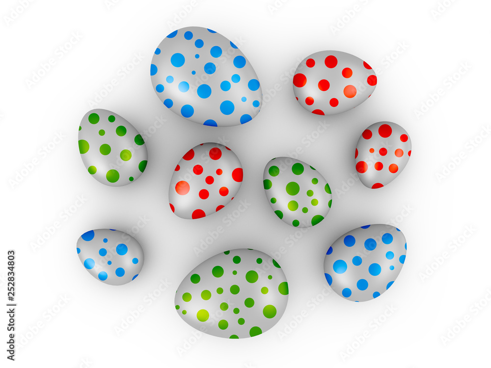 Eggs with colored dots