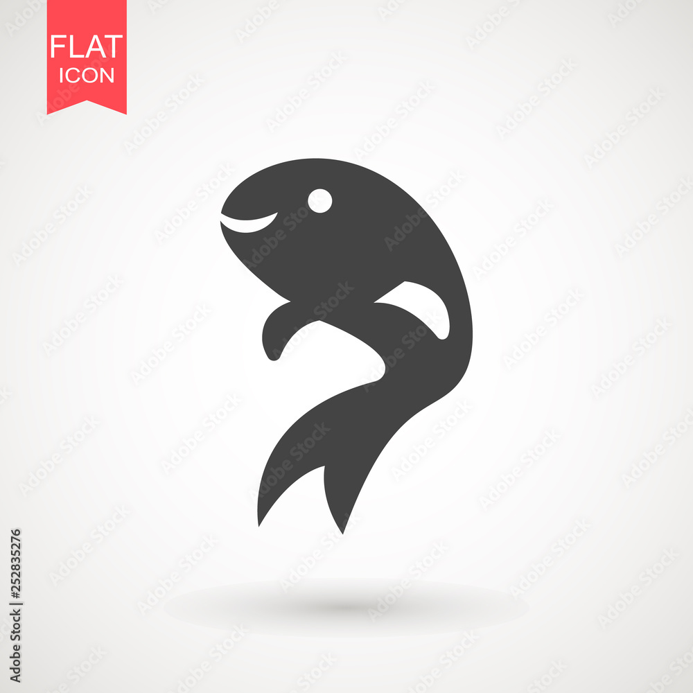 Obraz premium Fish icon. Fish logo template. Creative vector symbol of fishing club or online shop