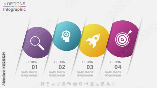 Vector Infographic label design with 4 options or steps